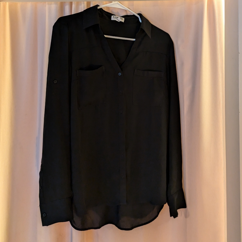 Express black button up